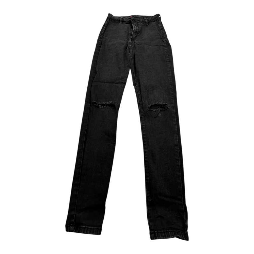 Guess‎ Jeans Womens Black Skinny Distressed High Rise Size 27